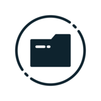 Design Illustration graphic of Document Folder icon with glyph style. Suitable for UI, mobile design, web design, etc. Transparent background. png