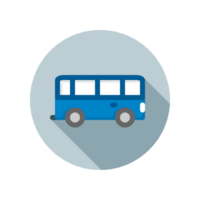 Design Illustration graphic of circle bus icon with flat style. Suitable for UI, mobile design, web design, etc. Transparent Background. png