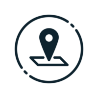 Design Illustration graphic of location icon with glyph style. Suitable for UI, mobile design, web design, etc. Transparent Background. png