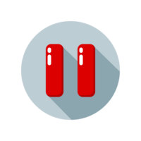 Design Illustration graphic of pause button icon with flat style. Suitable for UI, mobile design, web design, etc. Transparent background. png