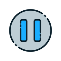 Design Illustration graphic of pause button icon with colored outline style. Suitable for UI, mobile design, web design, etc. Transparent background. png