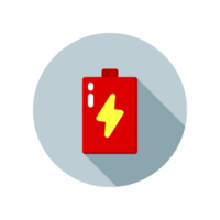 Design Illustration graphic of energy battery icon with flat style. Suitable for UI, mobile design, web design, etc. Transparent Background. png