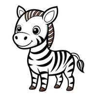 a cartoon zebra standing in front of a white background vector