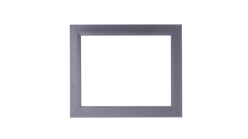Empty black wood photo frame in horizontal position isolated on transparent background png