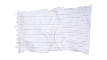 Crumpled white paper ball with realistic wrinkles isolated on transparent background png