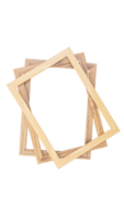 Stack of wooden photo frame isolated on transparent background png