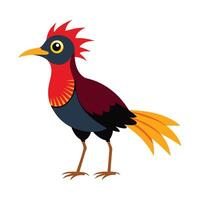 a colorful bird with red and yellow feathers vector