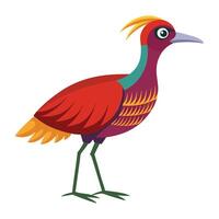 a colorful bird with a long beak and long legs vector