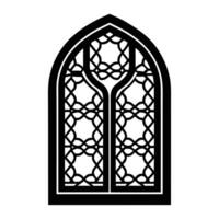 an ornate window with a geometric design vector