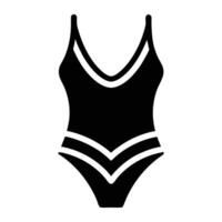 a black swimsuit with white trim vector