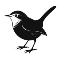 black and white silhouette of a bird on a white background. vector