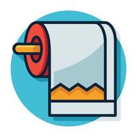 a toilet paper roll icon on a blue background vector