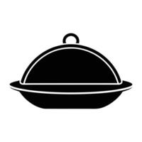 a black and white illustration of a dish with a lid vector