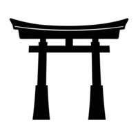 a black and white illustration of a tori gate vector