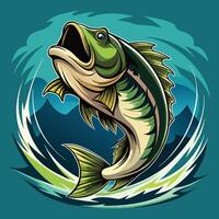 a fish jumping out of the water with its mouth open vector