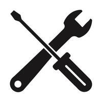 a wrench and a spanner icon on a white background vector