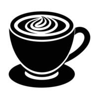 a black and white cup of coffee on a white background vector