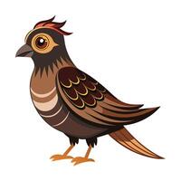 a cartoon bird with a red head and black feathers vector