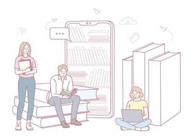 Integrating Digital Learning and Reading highlights the need to balance Tradition and Technology vector