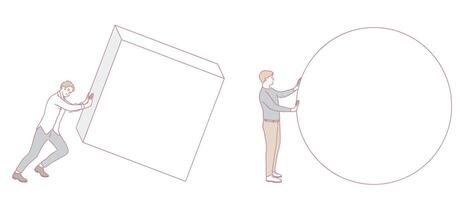 Conceptual Illustration of Transformation from the shape of a Square to that of a Circle vector