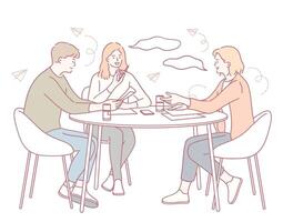 Engaging in a Collaborative Brainstorming Session with a Diverse Group of Team Members vector