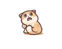 cat with a surprised expression mascot vector