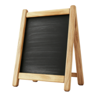 Wooden Framed Blackboard Sign with Blank Surface for Writing Messages, Menus, Advertisements Isolated on Transparent Background png