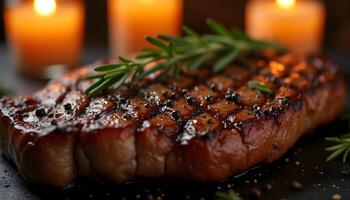 Perfectly Grilled Steak with Fresh Rosemary photo
