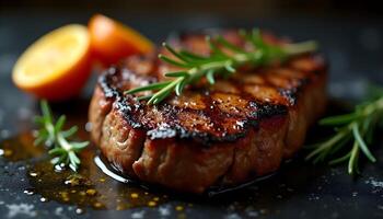 Grilled Steak with Rosemary photo