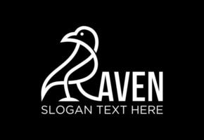 initial raven idea logo design vector
