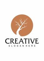 brown tree consulting idea logo design vector