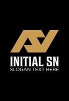 initial SN idea logo design vector