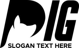 initial pig idea logo design vector