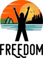 man freedom idea logo design vector