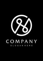 initial sh with circle idea logo design vector