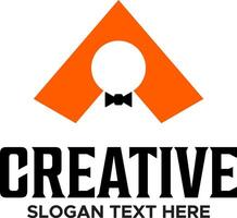 initial A with people idea logo design vector