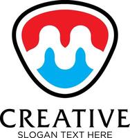 initial M idea logo design vector