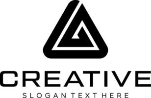 initial LA triangle idea logo design vector