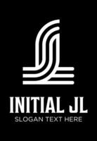 initial jl black idea logo design vector