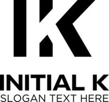 initial k black idea logo design vector