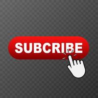 Subscribe button and cursor. Click. illustration vector