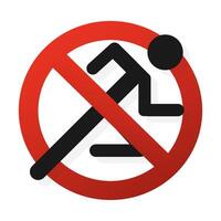 Stop, don't run. No running or jumping icon. Running is prohibited. illustration vector