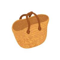 Colorful Illustration of Basket Bag Isolated on White Background vector