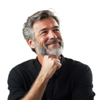 Cheerful Young Man with Dreamy Expression, Looking Up, Thinking Isolated on the Transparent Background png