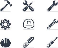 Set of Minimalist Labor Day Icons, Tools and Safety Equipment vector