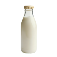 Dairy Fresh Milk in Clear Bottle Cut Out on Transparent Background png