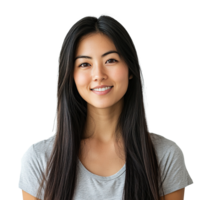 Smiling Asian Woman Isolated at Transparent Background png