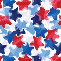 Colorful star-shaped patterns in red, blue, and white colors create a vibrant background for festive occasions and celebrations vector