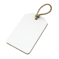 Blank White Tag with a String for Labeling Items or Gift Isolated on Transparent Background png