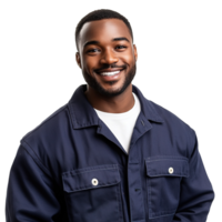 Smiling Mechanic Worker Isolated at Transparent Background png